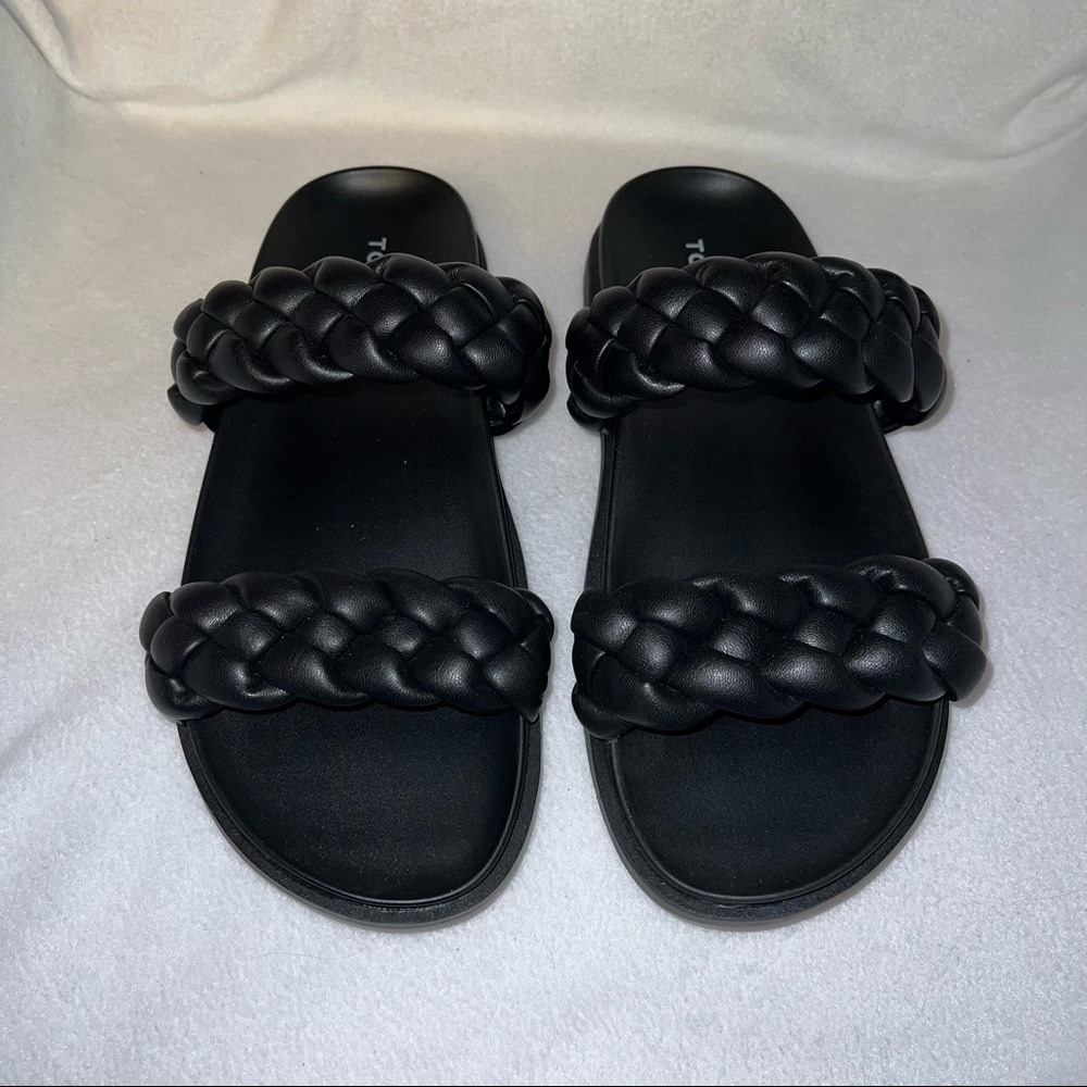 Torrid Woven Double Band Slide Sandals